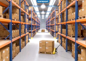 classic warehouse with pallet 3d rendering image